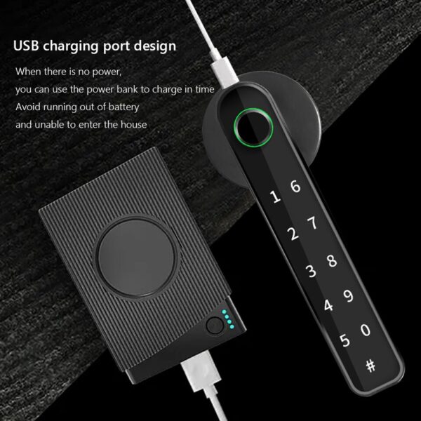 Tuya Fingerprint Smart Lock Bluetooth Keyless Door Handle Electronic Fingerprint Lever Handle Locks APP Control for Wooden Door - Image 7