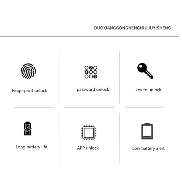 Tuya Fingerprint Smart Lock Bluetooth Keyless Door Handle Electronic Fingerprint Lever Handle Locks APP Control for Wooden Door - Image 9