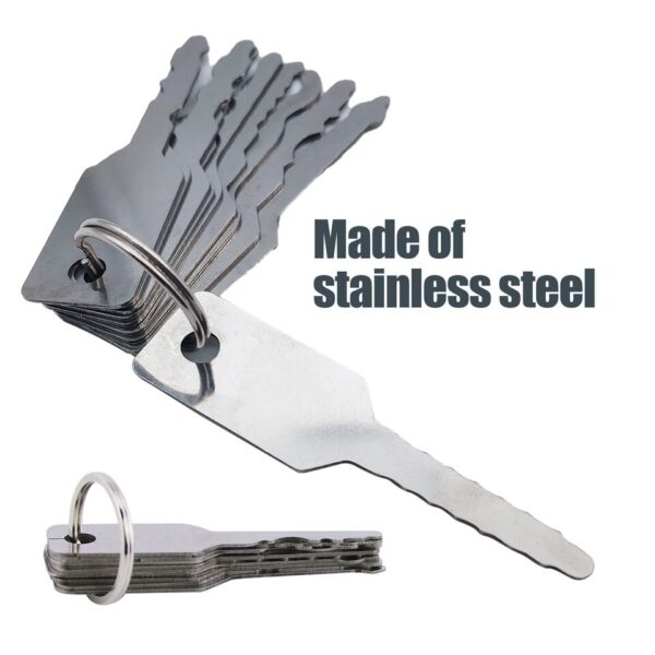 10Pcs/Set Stainless Jiggler And High Quality Keys Dual Sided Car Unlock Lock Open Repair Accessories Auto Replacement Tool Kit - Image 4
