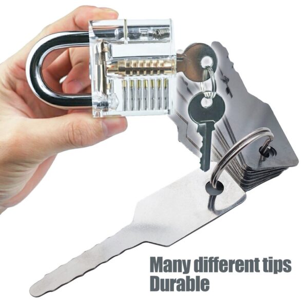 10Pcs/Set Stainless Jiggler And High Quality Keys Dual Sided Car Unlock Lock Open Repair Accessories Auto Replacement Tool Kit - Image 6