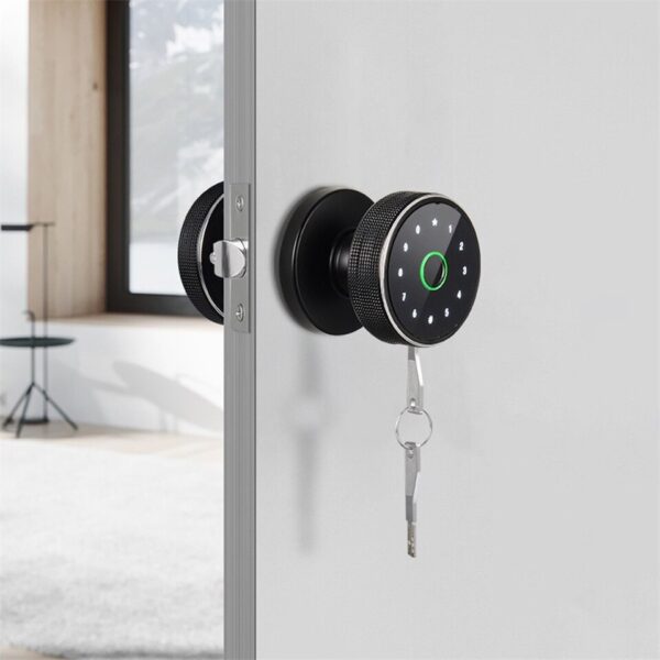 Fingerprint Lock Smart Tuya Knob Door Lock Support Key Password Bluetooth APP Unlock Rechargeable Battery - Image 4
