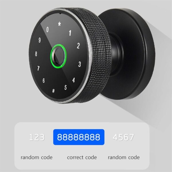 Fingerprint Lock Smart Tuya Knob Door Lock Support Key Password Bluetooth APP Unlock Rechargeable Battery - Image 2