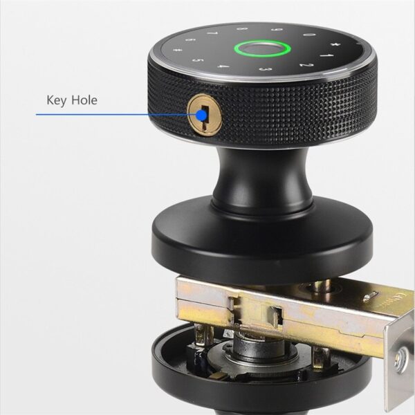 Fingerprint Lock Smart Tuya Knob Door Lock Support Key Password Bluetooth APP Unlock Rechargeable Battery - Image 7