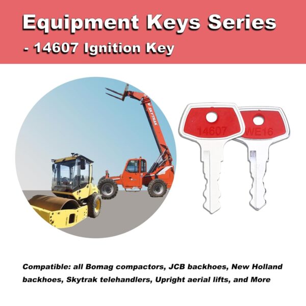 Redesign Plastic Head 14603 14607 14707 14657 for JCB Bomag Terex Mini Excavators New Holland and Ford Vibromax Maxi Skytrak, Dynapac LG200/LG500 Compactor, Volvo Upright Equipment Key #16MP - Image 3