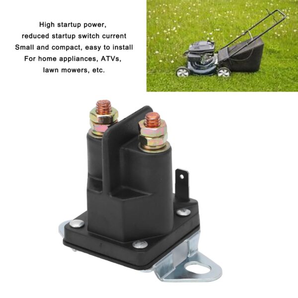 12V Lawn Mower Starter Relay Brass Coil Silver Plated Contact Relay for Vehicle and Home Appliances - Image 2